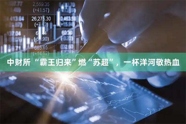 中财所 “霸王归来”燃“苏超”，一杯洋河敬热血