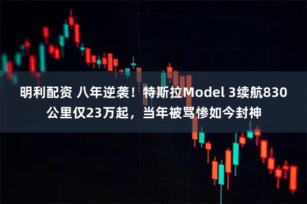 明利配资 八年逆袭！特斯拉Model 3续航830公里仅23万起，当年被骂惨如今封神