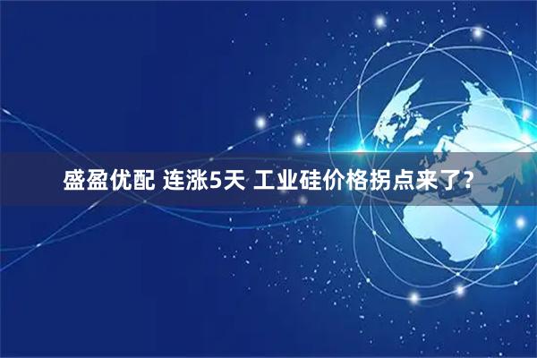 盛盈优配 连涨5天 工业硅价格拐点来了？